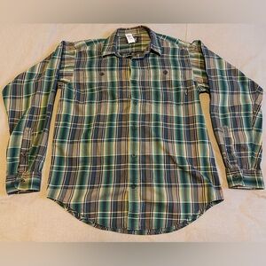 Patagonia Button Up Shirt Mens Small Plaid Outdoors Hiking Organic Cotton